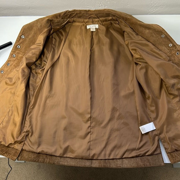 Christopher & Banks tan washable lined suede jacket M - Picture 7 of 13